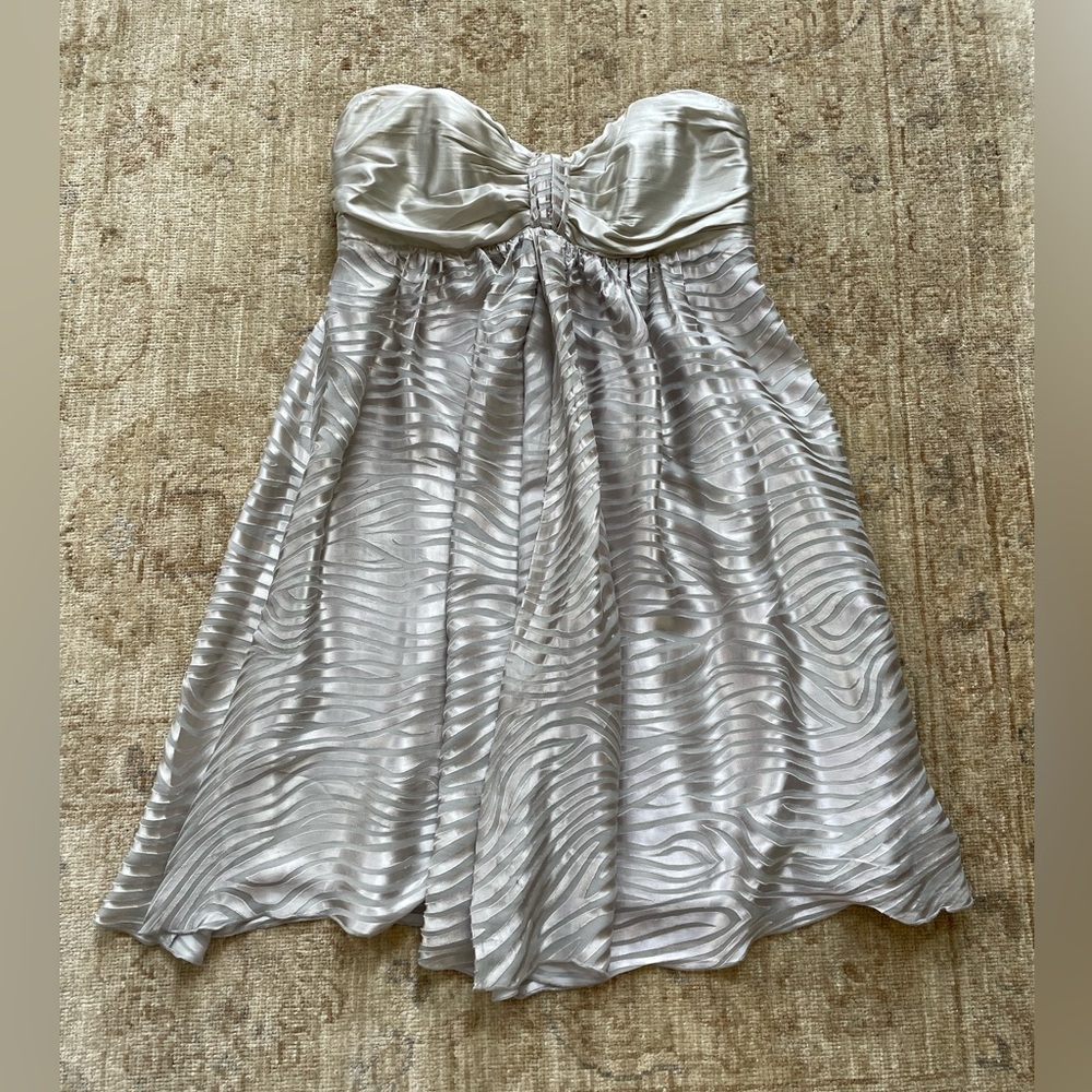 Express Strapless Dress, Size 4.  Light silver and gray.